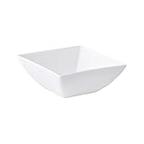 AMBITION Schale quadratisch Porzellan Porto 14 cm Servierschale für Suppe Snacks Desserts Salat Spülmaschinen & Mikrowellenfest 1 Einheit, Weiß