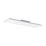 EGLO LED Panel Calemar, rechteckige Deckenlampe, Deckenleuchte aus Kunststoff und Metall in Weiß, Aufbauleuchte für Büro und Küche, neutralweiß, 100x24 cm