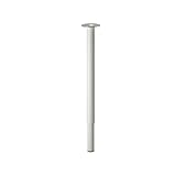 IKEA Tischbein 'OLOV' Bein aus Stahl - farbig lackiert - verstellbar zwischen 60 und 90 cm - mit Schutzkappe für Boden und INKL. Schrauben für Tischplatte (weiß)