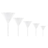 VILLCASE 5 Stück Labor Trichter, Glastrichter, Transparent Borosilikat Glas Mini Trichter, 30mm, 40mm, 50mm, 60mm, 75mm Durchmesser, Ideal für Chemie Experimente und Flüssigkeiten