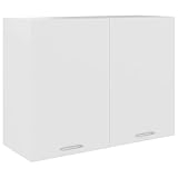 vidaXL Hängeschrank 2 Regalböden Küche Schrank Einbauküche Küchenzeile Küchenmöbel Oberschrank Küchenschrank Weiß 80x31x60cm Holzwerkstoff