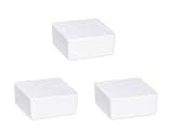WENKO Nachfüller Raumentfeuchter Mod. Cube, 3er Set 1000 g Granulat-Block, reduziert Schimmel und Gerüche, sofortige Wirkung bis zu 3 Monate, Maße (B x H x T): 12 x 5 x 12 cm, Weiß