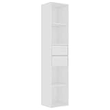 vidaXL Bücherregal mit 4 Regalböden 2 Schubladen Standregal Büroregal Wandregal Schrank Aktenregal Regal Weiß 36x30x171cm Holzwerkstoff