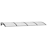 vidaXL Türvordach,Vordach für Haustür 350x100cm, Haustür Überdachung Haustürvordach, Pultvordach Haustürdach Pultbogenvordach, Schwarz Polycarbonat