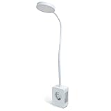 Aigostar LED Wandleuchte mit Stecker und Steckdose， Schlafzimmer Steckdosenlampe Touch-Dimmer， 3 Lichtfarben， Leselampe mitTyp C/USB Ladeanschluss， 360° flexibler Hals， Weiß