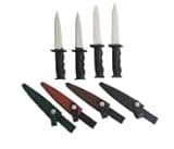 ASFWAGQ Rubber Training Knife 4 Pcs Gummi Kampfkunst Trainingsmesser Trainingswaffe Gefälschtes Zaubermesser Übungsmesser Requisite für Kampf Kunst Training(Schwarz Rot Braun Armee Grün)