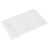 Argon Tableware Rechteckiges Marmor-Schneidebrett - 40cm x 30cm - Weiß - 1x rutschfest Stein Küche Käse Brot Fleisch Schneiden Servier Arbeitsplatte Schutz Platte