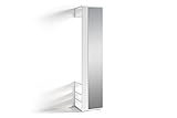 byLIVING Flurgarderobe Ben/Garderobe matt weiß mit Spiegel/Spiegelschrank für den Flur mit Kleiderstange und Ablage/B 40, H 184, T 35 cm