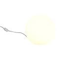 meineWunschleuchte Kleine Glaskugel Tischleuchte Weiß Ø 20cm