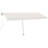 Automatische Markise mit LED & Windsensor 500x300 cm Creme - Pulverbeschichtetes Aluminium & 100% Polyestergewebe mit PU-Beschichtung - Perfekt für Terrasse & Garten