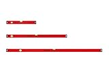 PRO600 Wasserwaagen Set 3-teilig - Längen 50, 100, 150 cm - Präzise Wasserwaage mit Ergonomischen Profil - ERS+ (Easy Reading System) und Anti Shock Absorber Endkappen - Farbe Rot