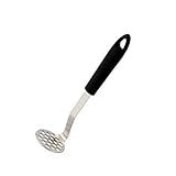 ULTECHNOVO 1 Stück Kartoffelpresse mit Silikongriff Handheld Kartoffelstampfer für Einfache Zubereitung von Kartoffelpüree und Schwarz