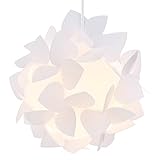 kwmobile DIY Puzzle Lampenschirm Ø26cm - Lampe Schirm 12 tlg. in Blütenoptik - Puzzlelampe kugelförmig Deckenleuchte - Deko zum Aufhängen in Weiß