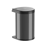 Hailo Abfallsammler 3520071 | Swing Mono 20 Liter | Einbau-Mülleimer mit Schwenkfunktion | Dunkelgrau-Schwarz | Für Küchenschränke ab 40 cm | Platzsparende und hygienische Abfalllösung