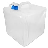 Didiseaon Großer Faltbarer Wasserbehälter mit Auslaufventil Tragbarer Outdoor Wassertank für Camping Wandern Picknick Robuster PE Kanister Zusammenklappbarer Camping Wassereimer