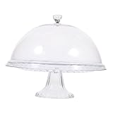 Cabilock Transparente Tortenplatte mit Deckel Multifunktionale Kuchentray für Desserts Früchte und Snacks Basis Haube für Partys und Nachmittagskaffee