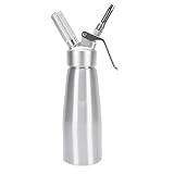Fockety Professioneller Schlagsahne -Spender, 500 Ml Aluminiumcreme Whipper mit 3 Dekorationsdüsen und Reinigungsbürste, Leckere Hochleistungs -Schlagsahne -Maker für Desserts