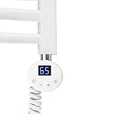 S'AFIELINA Heizstab Heizpatrone 600W mit digitalem Thermostat für Badheizkörper, Heizelement aus Edelstahl Weiß Elektroheizstab Heizung Heizkörper Handtuchtrockner