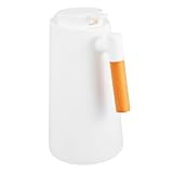 DIYEAH Kleine Thermoskanne mit Glas innenbehälter Weiß Langlebig Abnehmbarer Holzgriff Isolierte Warmhalteflasche für Zuhause Büro und Teeparty Einfache Reinigung Tragbar und Praktisch