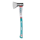 TOTAL - Axt mit Fiberglasgriff | Klinge aus Kohlenstoffstahl | Bequemer Griff und präziser Schnitt | Für Heimwerken, Camping und Gartenarbeit | Gewicht: 1250 g