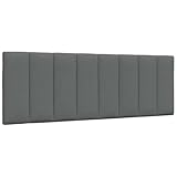 vidaXL Kopfteil-Kissen Hanko Dunkelgrau 140 cm Stoff, Kopfteilkissen, Kopfkissen, Lesekissen, Kopfteilpolster, Rückenkissen, Kissen-Kopfteil