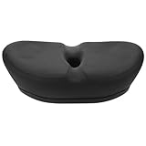 GARVALON Breiter Stoßdämpfender Hohlsattel ohne Sattelnase aus Robustem Material Komfortabler Ersatz Fahrradsattel für Damen Herren Atmungsaktiv für Mountainbike Citybike und E Bike