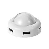 Mini-4-USB-Port-Hub-Verlängerungskabel, Splitter, Hochgeschwindigkeitsübertragung mit LED-Nachtlicht für Computer, Handy (Farbe: Weiß)