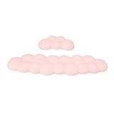 MILUZD 1Set Cloud-Handgelenkauflage, Ergonomisches Mauspad, Tastatur-Mauspad mit Handgelenkauflage, PU-Leder, Rutschfeste Polsterteile, Zubehör, Rosa
