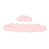 MILUZD 1Set Cloud-Handgelenkauflage, Ergonomisches Mauspad, Tastatur-Mauspad mit Handgelenkauflage, PU-Leder, Rutschfeste Polsterteile, Zubehör, Rosa