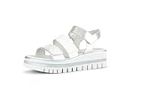 Gabor Damen Plateausandalen, Frauen Sandalen,Best Fitting,strandschuhe,plateausandaletten,dicke sohle,bequem,weiss/silber-kombi,40 EU / 6.5 UK