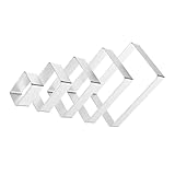 VILLCASE 5 Stück Teiliges Edelstahl Rechteck Keksausstecher Verschiedene Plätzchenausstecher für Kuchen Fondant Backformen Robustes Gebäck Ausstechform für Vielseitige Backprojekte