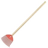 pokm toolsmarket - Rot Kinderrechen 70cm – Mini-Gartenrechen mit Holzgriff, Rechen/Kleinbesen für Kinder, perfekt für kleine Gärtner, hergestellt in EU