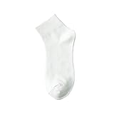vejtmcc Unisex 5 Paar kurze bequeme Streifenstrümpfe Strümpfe Farbe rutschfeste Socken Trampolin Socken (White, One Size)