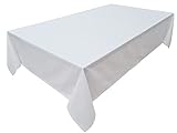 Hochwertige Tischdecke Tischwäsche aus 100% Baumwolle Kollektion Konzept, Farbe & Größe wählbar (Tischdecke - 150x260cm, Weiß)