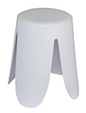 WENKO Badhocker Mod. Comiso, belastbar bis 180 kg, mit gepolsterter Sitzfläche und rutschsicheren Füßen, Ø 44,5 x 46 cm, Weiß