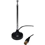 Oehlbach Radio Rod DAB+ Antenne | Radio Antenne für den Empfang von DAB+ und FM/UKW | Einfahrbare DAB Antenne mit Magnetfuß | Zimmerantenne inkl. Adapter auf F-Stecker | Schwarz