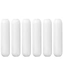 QWORK® 6 Stück Magnetrührstäbchen, Typ-C Weiß Farbe PTFE Rührfische Labor Rührer für Magnetmischer