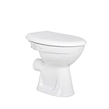 Stand WC Toilette Abgang Waagerecht Wand Tiefspüler Stehend + Softclose-Deckel