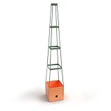 Bio Green Pflanzen-Aufzucht-Turm „Maxitom“ mit Rankhilfe und 2 Liter Wasserspeicher | 16 Liter Fassungsvermögen | 150 cm Höhe | Farbe: terracotta