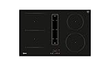 Neff V58NBS1L0 Induktionskochfeld mit integriertem Kochfeldabzug N50, Flexibles Glaskeramik-Kochfeld mit Dunstabzug, 80 cm breit, Touch Control, Combi Induction, Schwarz