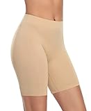 YARRCO Damen Unterhose Unter Rock Kurze Hose für Kleid Unterrock Hohe Taille Slipshort Radlerhose Boyshort Boxershorts Unterwäsche (Nude, S)