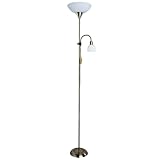 Stehlampe Wohnzimmer | Dimmbar Leselampe | Tageslichtlampe in Bronze und Weiß | Elegante Beleuchtung für Ihr Zuhause | Floor Lamp
