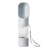 Gujugm Hunde Wasserflasche | Outdoor Hund Wasserflasche - Spender mit Trinkfutterspender für Haustiere, Spaziergänge im Freien, Wandern, Reisen