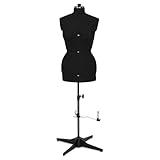 Schneiderpuppe Supa Fit Damen Gr. M (42-48), weiblicher Torso, Büste, verstellbare Drehregler, individuelle Anpassung an Hals, Taille, Brust, Hüfte (schwarz, M)