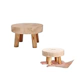 AOTISBAO Kleiner Pflanztopf aus Massivholz, für den Garten, 14 cm, Blumentopfhalter, runder Pflanzenständer für drinnen und draußen, Terrasse, Garten (Mini-Modelle)