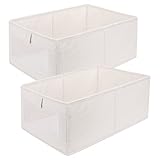 Sosayet Aufbewahrungsbox, 2er Set Wardrobe Organizer, Faltbox Aufbewahrungskiste Ordnungsbox mit Transparentem Sichtfenster für Kleiderschrank, Kleidung, Bücher, Kosmetik, Spielzeug (40 x 27x 17cm)