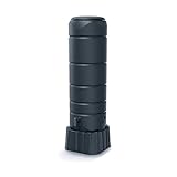 Kreher® Kompakte Regentonne Regenwassertank Wassertank 110 Liter inkl. Wasserhahn, Stand, Deckel. Aus Kunststoff in Anthrazit. 39,6 x 39,6 x 130,5 cm
