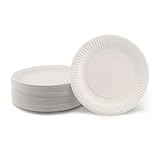 Ecocleo Pappteller 100 Stück 18cm Einweggeschirr beschichtet, Einwegteller weiß, Pappteller Geburtstag, Papierteller, Einweg Teller, Paper Plates, Partyteller, Pappgeschirr, Pappteller weiß