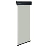 vidaXL Balkon Seitenmarkise Senkrechtmarkise Sonnenschutz Sichtschutz Windschutz Markise Außenrollo Balkonrollo Beschattung 65x250cm Grau