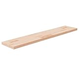 WHOPBXGAD garderobenleiste,flurgarderobe,gaderobe,Regalboden 100x20x2,5 cm Unbehandeltes Massivholz Eichekleiderhaken wand,hakenleiste,garderobe wand,